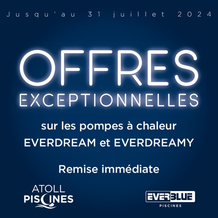 Pompe à chaleur Toulouse offres exceptionnelles sur PAC Everdream et Everdreamy, Toulouse, ATOLL PISCINES